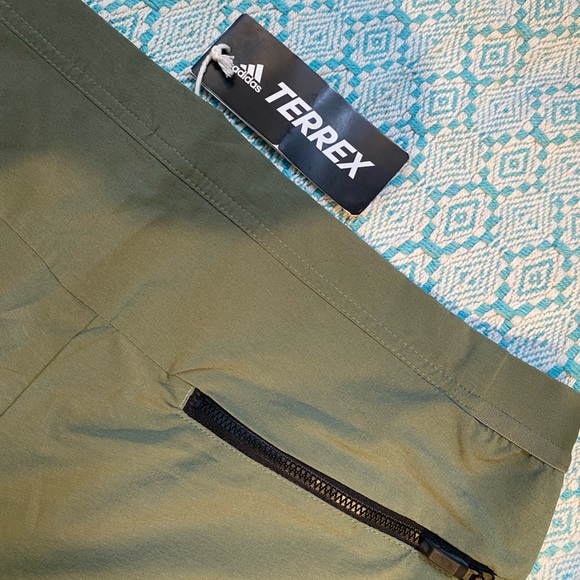 Olive Green Adidas Terrex Shorts - Picture 5 of 5